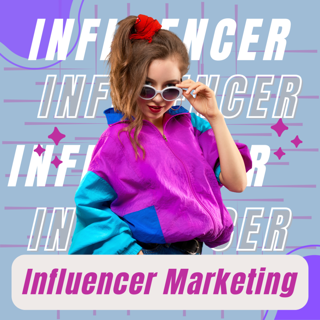 Influencer marketing strategy with social media posts and engagement metrics